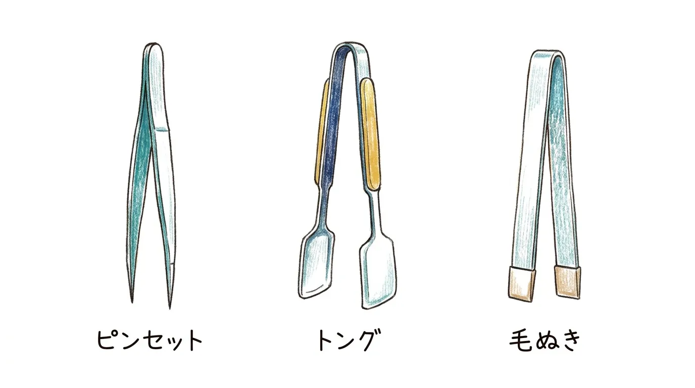 ピンセット・トング・毛ぬきの絵