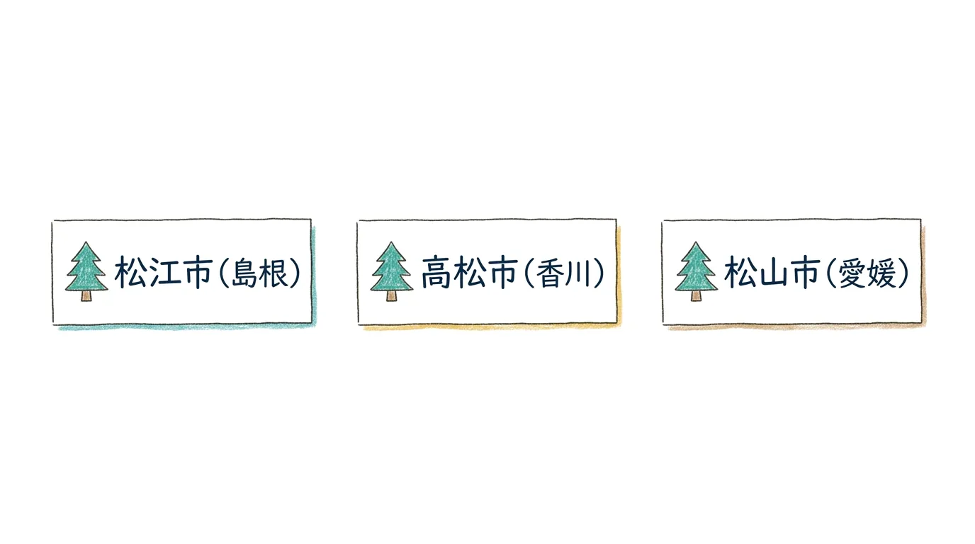 松江市・高松市・松山市の「松」がつく県庁所在地トリオ